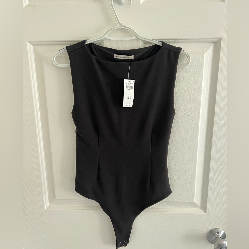 Abercrombie & Fitch Black Crepe Shell Bodysuit